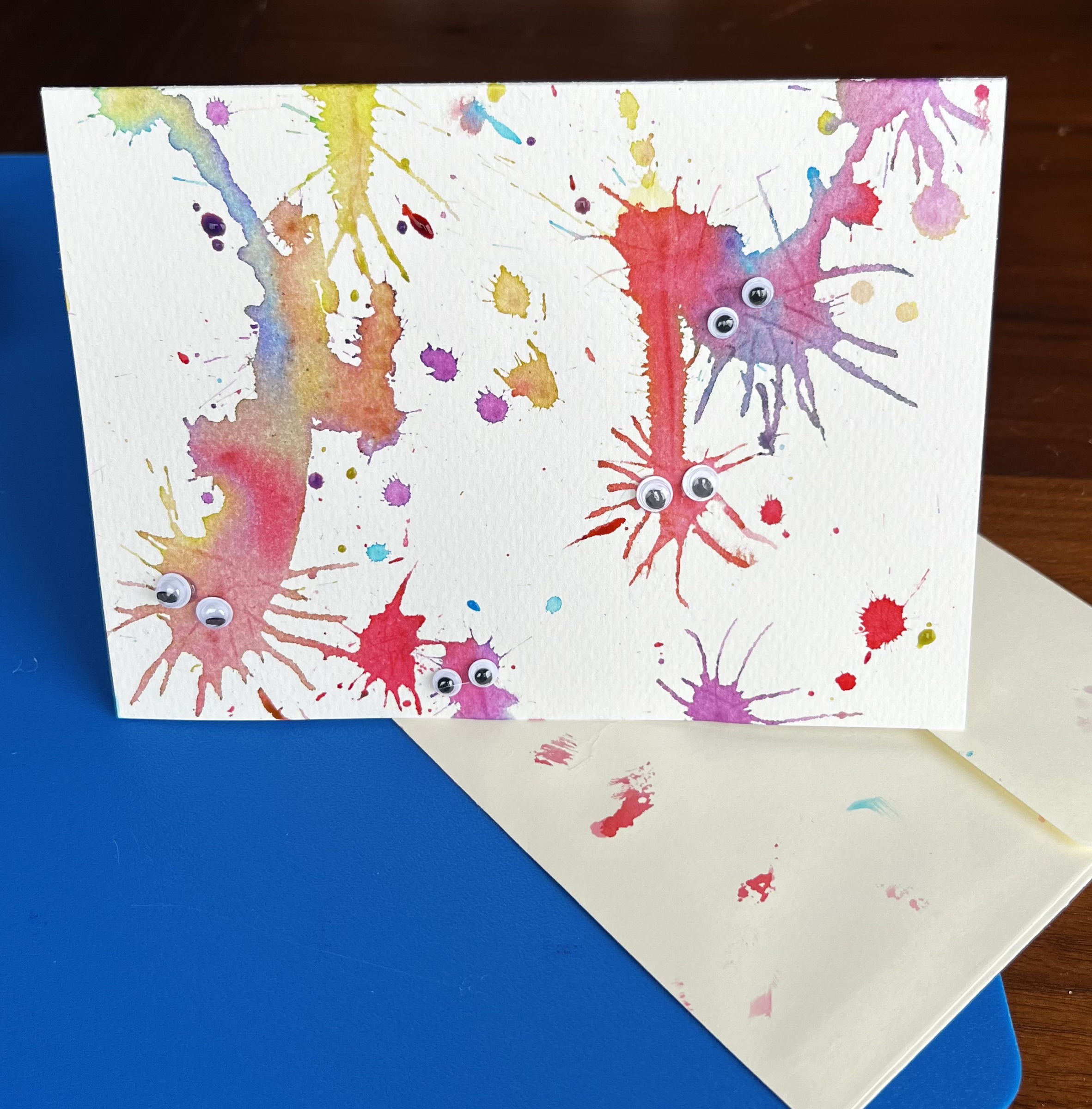Watercolor blob art notecards